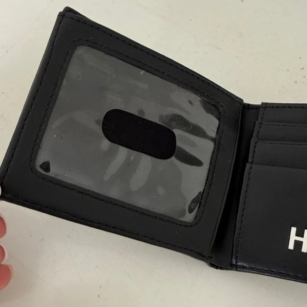 Hurley Bi-Fold Black and White Graphic Faux Leather Wallet
